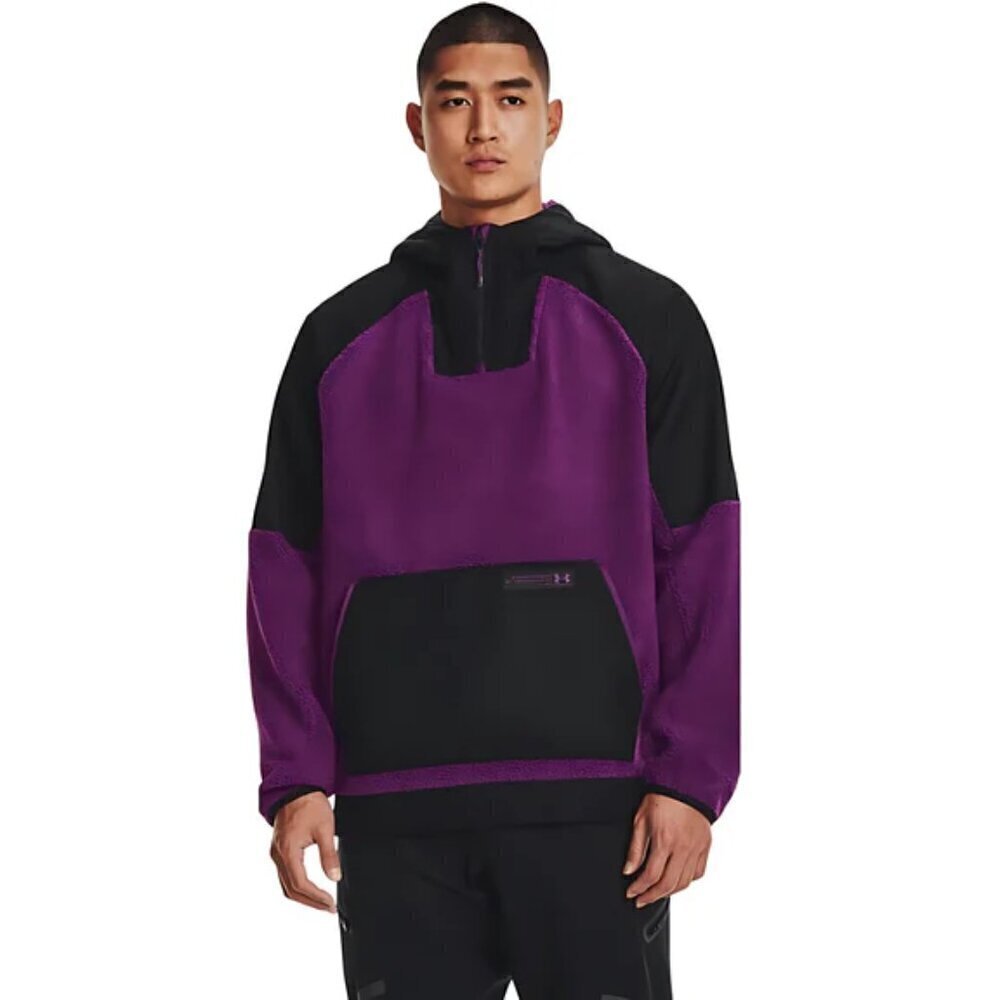 NWT Under Armour Men's Mission Boucle Anorak Hooded Purple Jacket